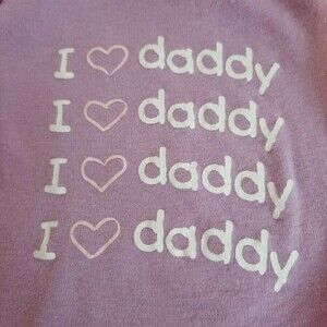 Baby Headquarter 0-3m Creeper One-Piece Bodysuit  I Love Daddy Purple/Pink
